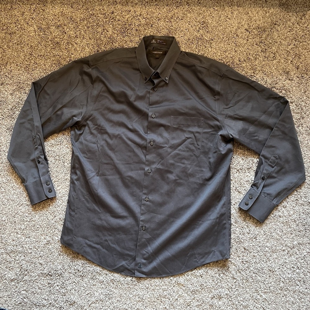 Nordstrom Dress Shirt Men's Large Charcoal Gray